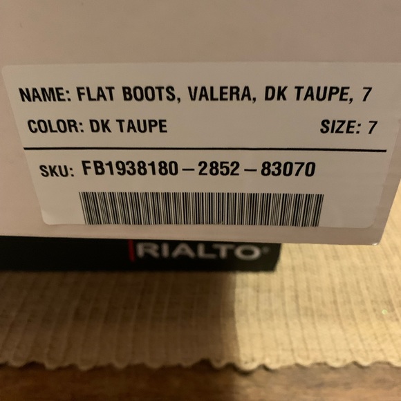 NWB-JustFab-Valera-LaserCut, Sweater Cuff,Dk Taupe Sz 7, Flat Boots - Picture 8 of 9